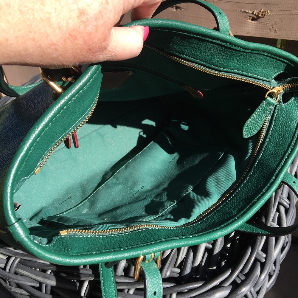 Authentic Green Coach Zip Top Tote - EUC - Picture 10 of 13